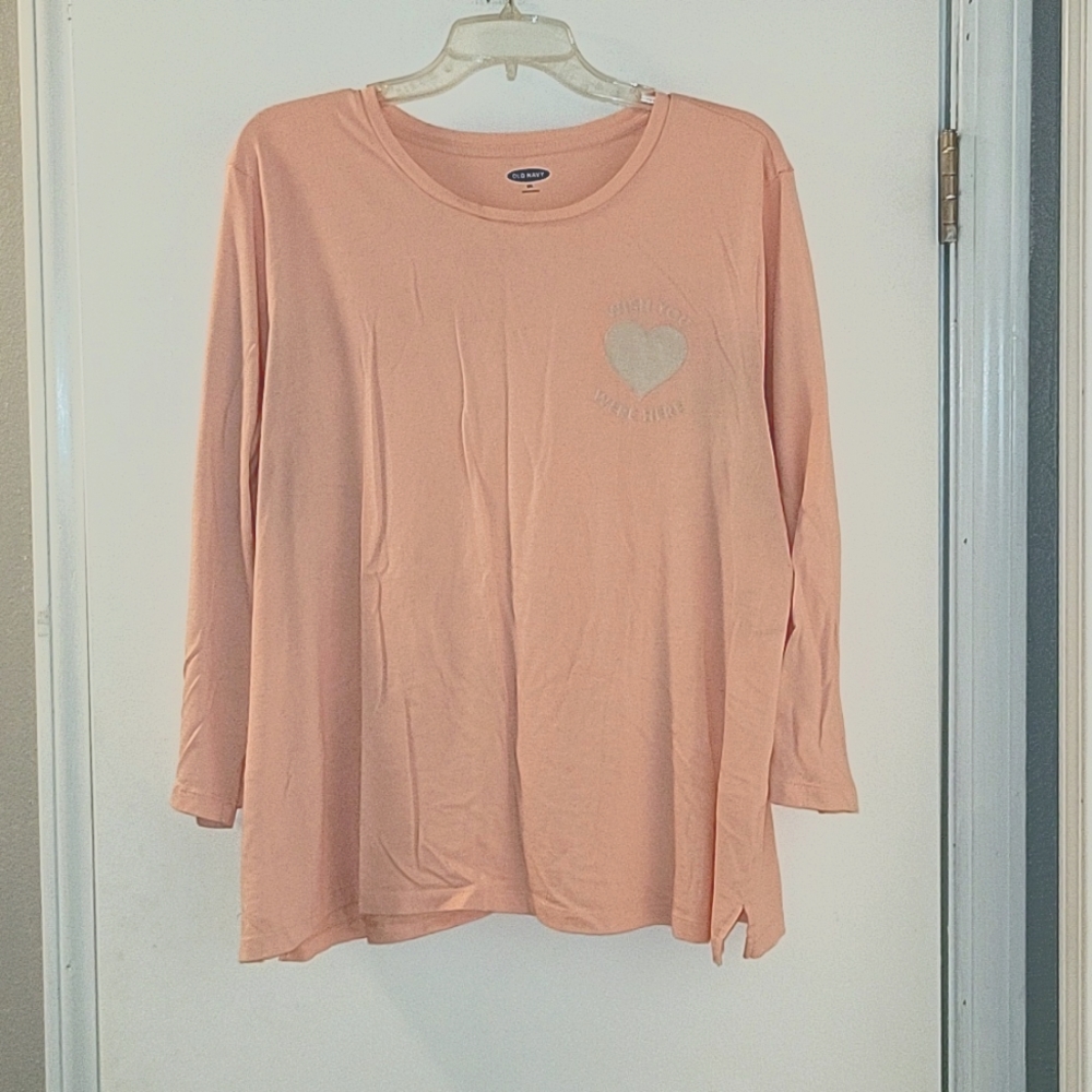 Old Navy Long Sleeve Shirt, XXL, Peach